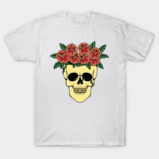 head skull pot with rose T-Shirt